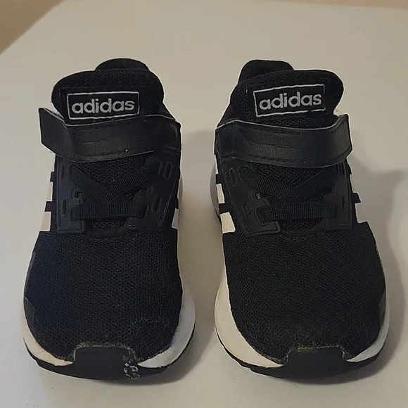 Adidas Baby Black & White Athletic Running Shoes/Sneakers - Picture 2 of 7